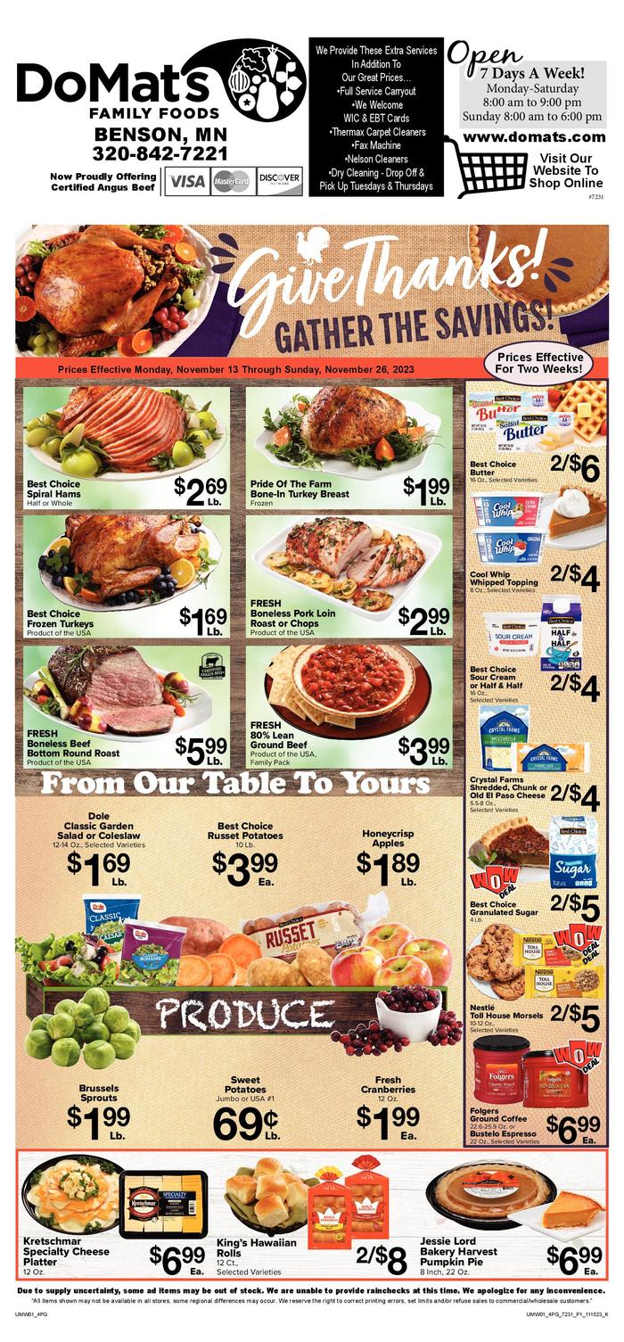 DoMat's Family Foods Ad Specials